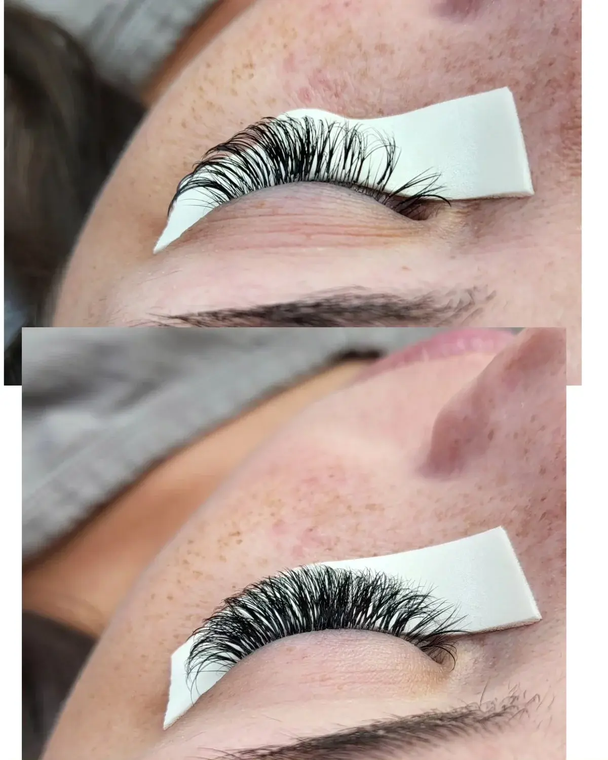 Light volume touch-up comparison from Lux Lash Spa